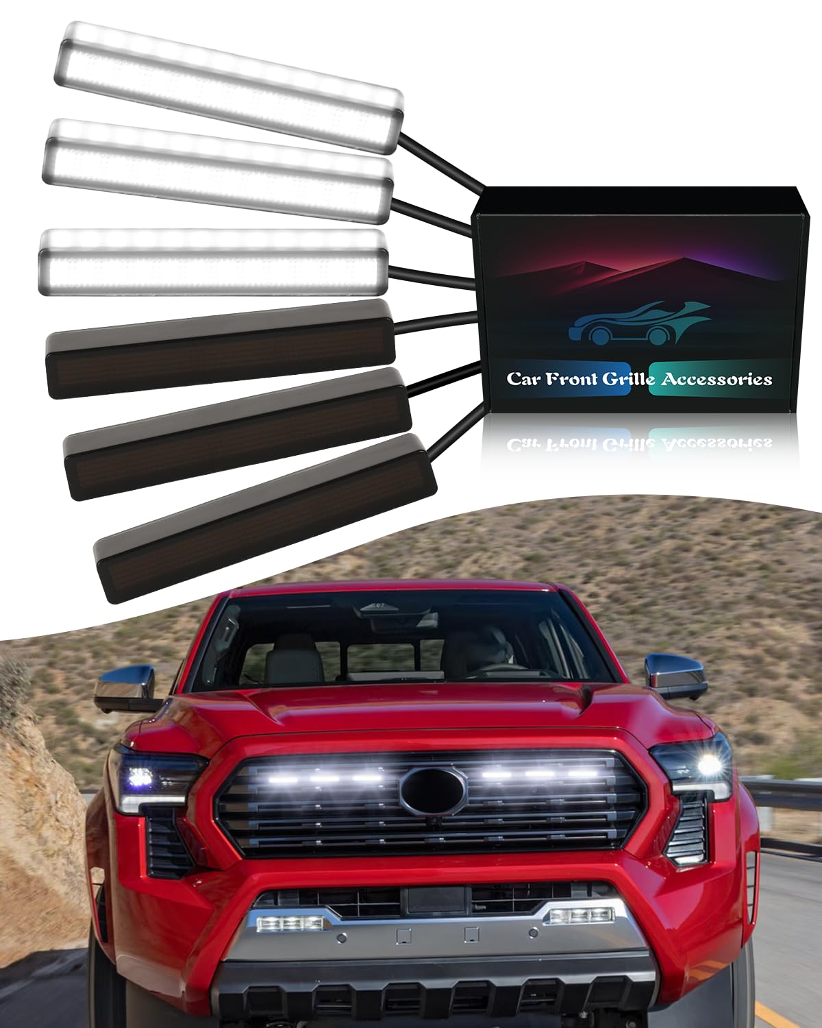 Photo 1 of 6Pcs White Grill Lights for 2024 2025 Toyota Tacoma LED Grille Marker Light 4th Gen Tacoma Accessories Front Bumper Raptor Lamp