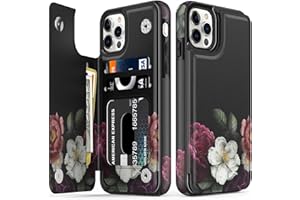 LETO for iPhone 15 Pro Max Case Flip Folio Leather Wallet - Fashionable Flower Designs - Card Slots,Kickstand - Protective Phone Case for Women and Girls - 6.1" - Cute Flrals