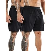 MIER 2-Pack Pocketless Soccer Shorts for Men Quick Dry Athletic Apparel | 100% Recycled Polyester, Lightweight Stretchy Knit, Soft No-pocket/No-liner Design, Elastic Waist with Inner Drawstring