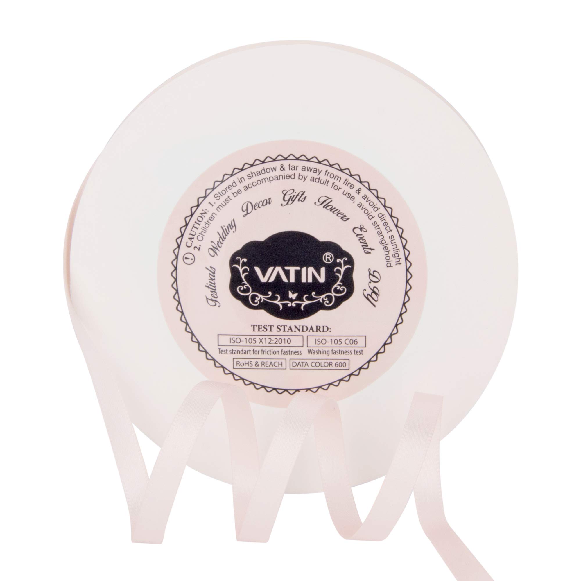 VATIN 6mm Double Faced Sideshow Rose Polyester Satin Ribbon - 45 Metre for Gift Wrapping Ornaments Party Favor Braids Baby Shower Decoration Floral Arrangement Craft Supplies