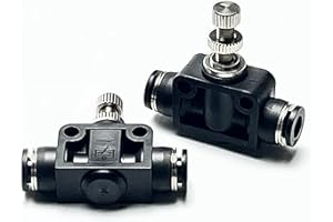 VETLEY Pneumatic SCF Series 1/2 Inch Tube OD Air Flow Control Valve,Union Pneumatic Speed Control Flow Controller SCF-1/2(Pack of 2)
