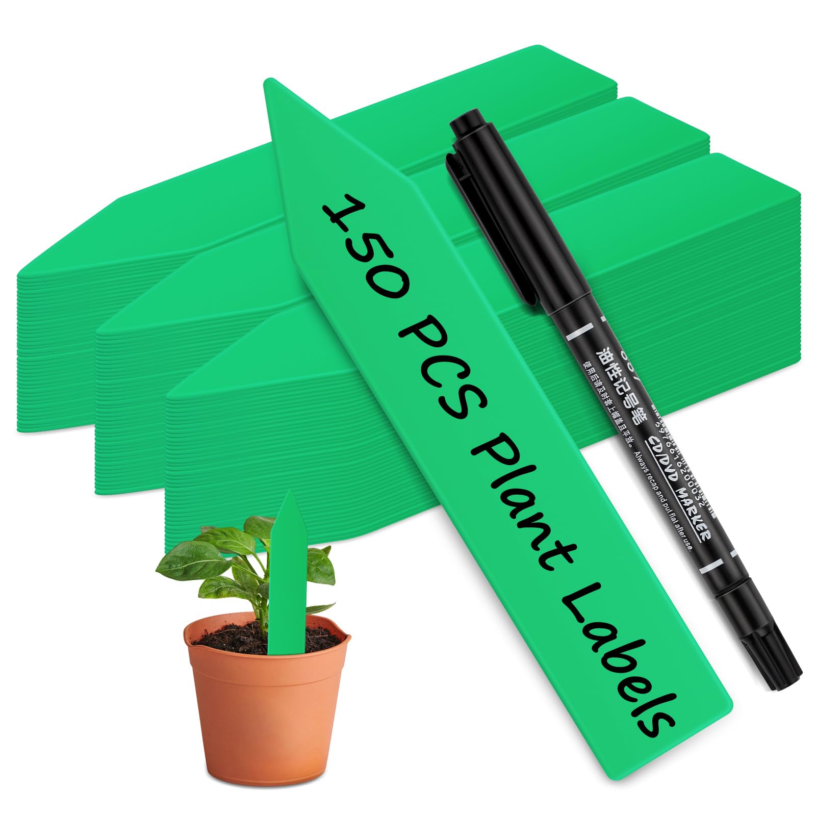 Plastic Plant Labels, 150Pcs Plant Tags Garden Plant Markers Plant Labels for Garden Seed Potted Herbs Flowers Vegetables, Multicolor