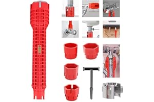 TIANMENSHAN Tap Spanner Tool, 12-in-1 Multi-Functional Faucet Wrench, Comfortable Grip, Anti-Slip, for Sink, Bathroom & Kitchen Plumbing, Faucet Installation, Plumbing Repair Kita