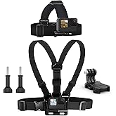 Sametop Head Mount Strap Chest Mount Harness Chesty Kit Compatible with GoPro Hero 13, 12, 11, 10, 9, 8, 7, 6, 5, 4, Session,