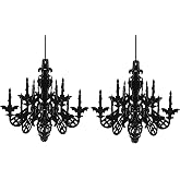 MIAHART Halloween Black Chandelier Decoration Haunted House Ceiling Hanging Decor for Hallowing Party Supplies, 2 Set