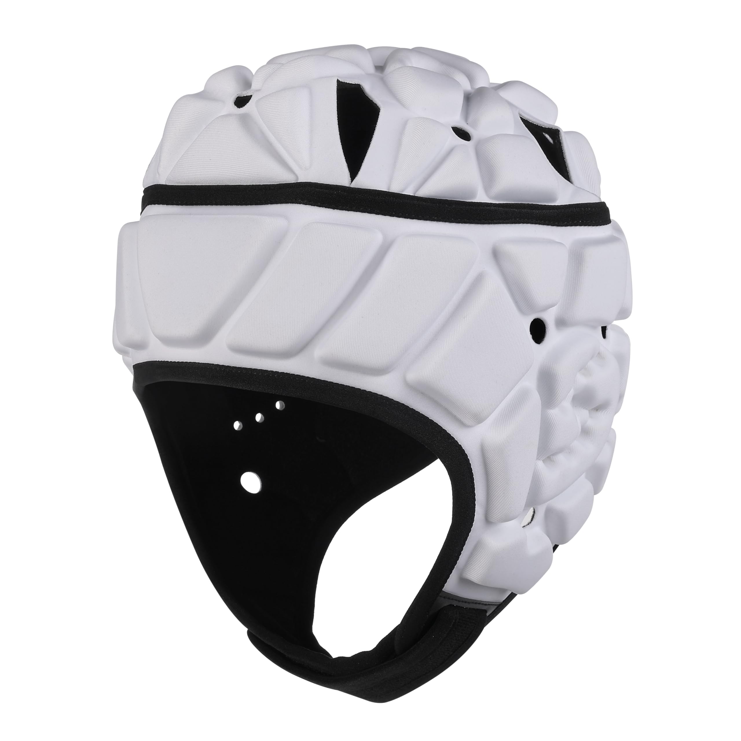 Photo 1 of Surlim Soft Helmet for Flag Football Scrum Cap Soft Shell Helmet Rugby Headgear for Youth Adults (White, Large)