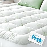 Ultra Soft California King Size Mattress Topper - Viscose Made from Bamboo Pillow Top Mattress Pad for Back Pain Relief - Naturally Cooling for Hot Sleepers, Green