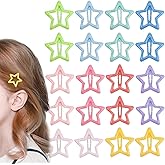 20PCS Star Hair Clips, Assorted Color Snap Hair Clips, Pentagram Star Hairpins, Metal Hair Barrettes, Y2K Hair Accessories for Women
