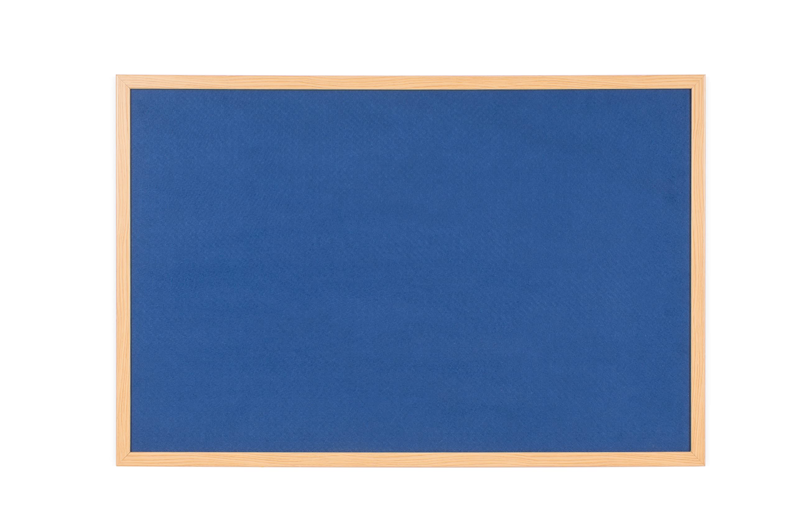 Bi-Office Earth Blue Felt Notice Board, Executive Oak MDF Frame, 90 x 60 cm