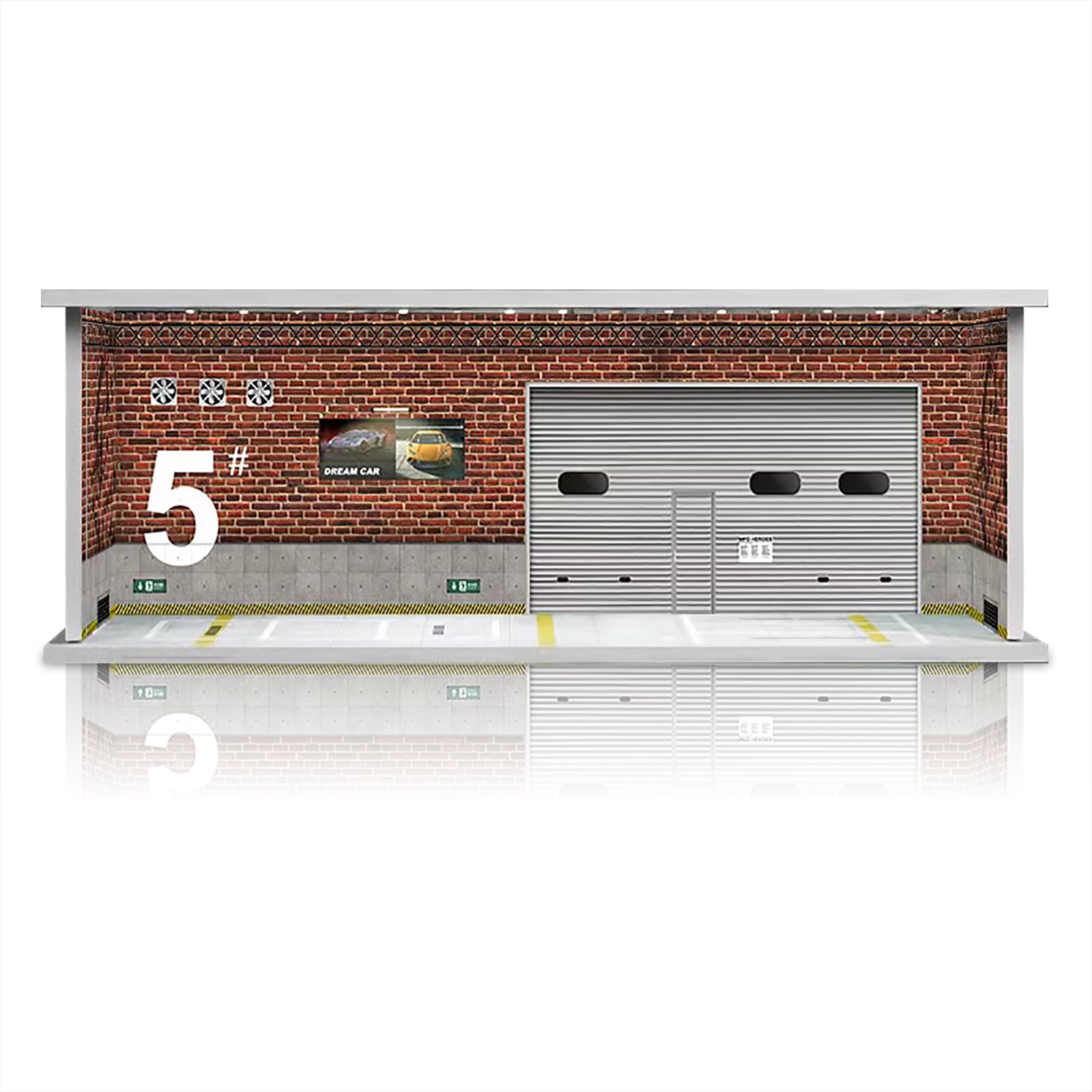 Saichotoy Toy Car Parking Garage + Foamboard Parking Garage with Lights, Red Bricks