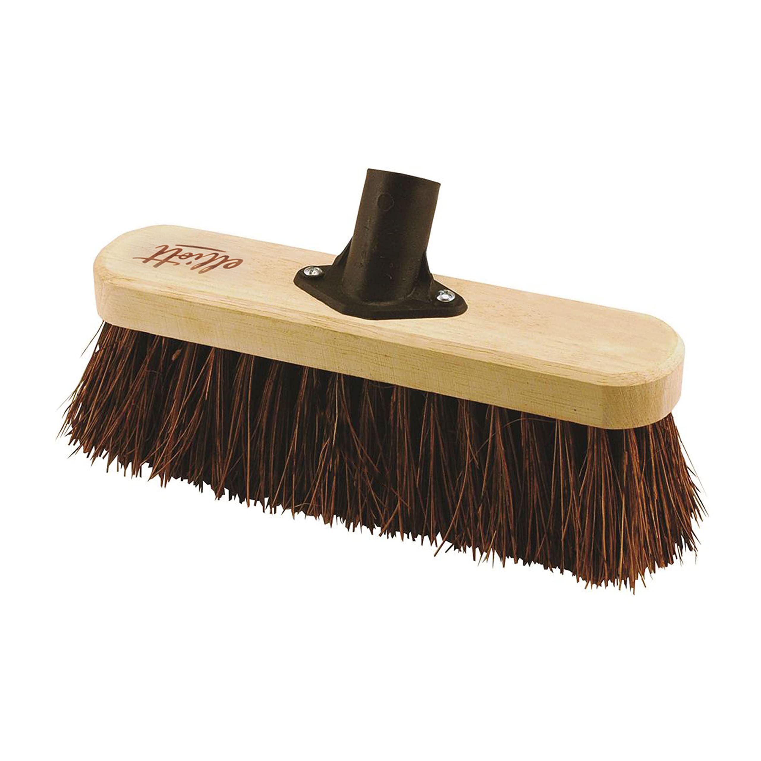 Elliott 25 cm Natural Bassine Fibre FSC Certified Broom Head Replacement with Stiff Bristles – Heavy Duty, Ideal for Outdoor use, Workshops, Warehouses and Gardening, Brown