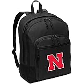 Broad Bay University of Nebraska Backpack - MEDIUM SIZE - Nebraska Huskers Classic Style Backpack - Laptop Sleeve - Lightweight - Durable