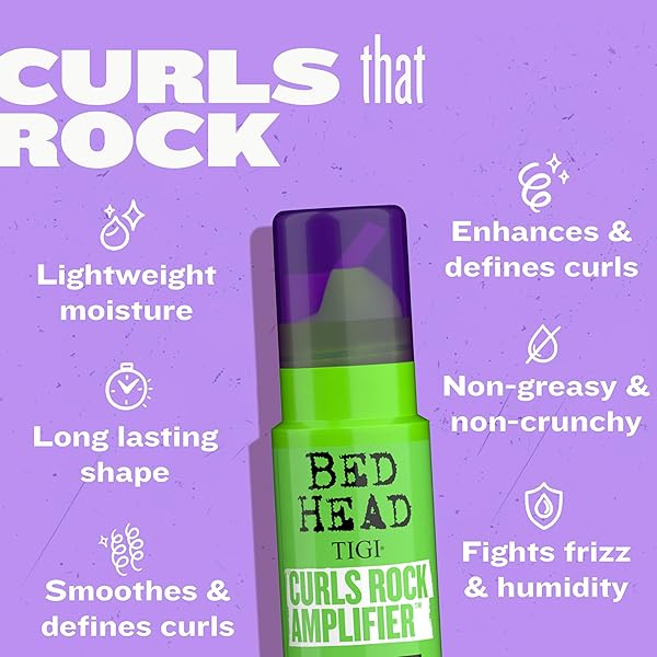 BED HEAD BY TIGI CURLS ROCK AMPLIFIER CURL CREAM FOR CURLY HAIR, THE ULTIMATE CURL CREAM FOR CURLY HAIR CARE 3.82 FL OZ
