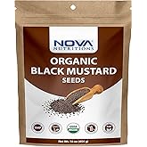 Nova Nutritions Certified Organic Black Mustard Seeds 16 OZ (454 gram), Gluten Free, Non GMO, Keto Friendly