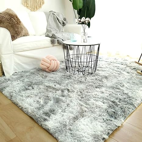 Modern Shaggy Rugs Fluffy Soft Touch Dazzle Sparkle Area Rug