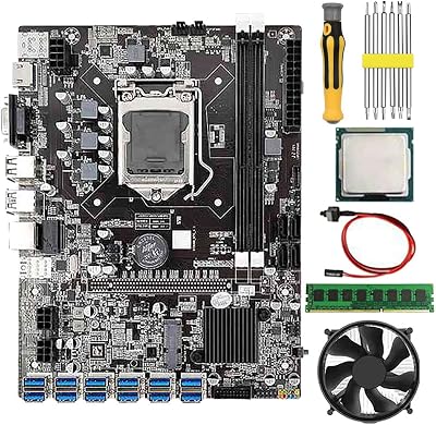 Lodokdre B75 Mining Motherboard G530/G630 CPU 8GB DDR3 RAM Fan Screwdriver Line