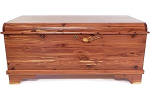 DutchCrafters 35" Amish Heirloom Aromatic Red Cedar Hope Chest with Waterfall Edge, Small Storage Trunk with Lock for Blankets and Keepsakes - Made in America