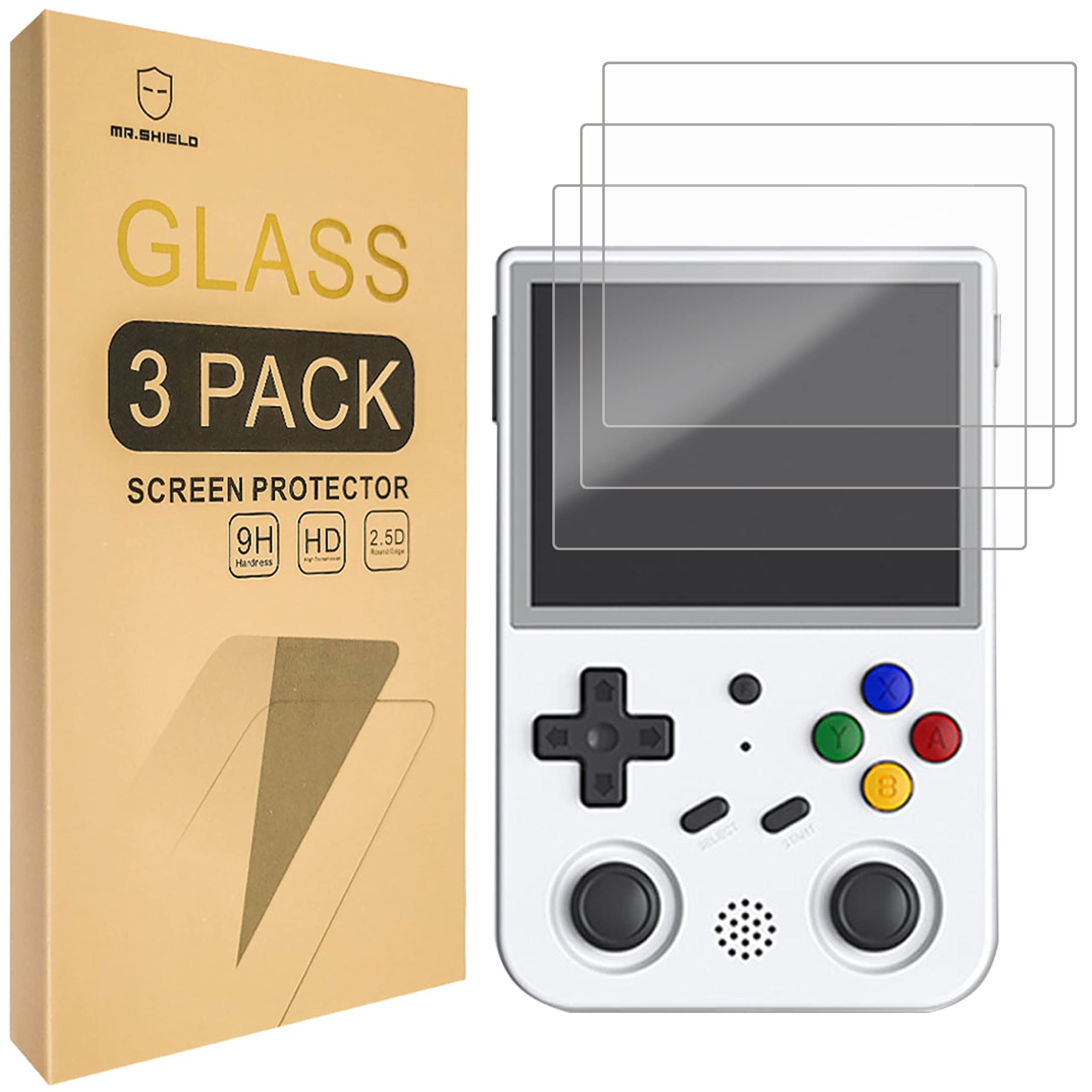 Photo 1 of Mr.Shield Screen Protector For Anbernic RG353V / RG353VS [Tempered Glass] [3-Pack] [Japan Glass with 9H Hardness] Screen Protector