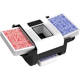 ADZERD Automatic Card Shuffler for Seniors, Rechargeable One Press, Quiet Electric Shuffle Machine for Family Games and Poker Night, White