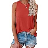 JAWINT Women's Casual Tank Tops Summer Crewneck Sleeveless Tunic Flowy Loose Shirts