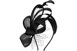 Uintoon Fascinators Hats for Women 2026 Fascinator Headband Tea Party Hat Derby Hats for Cocktail, Wedding, Fancy Dress Party