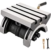 BestEquip Tilting Milling Table 10x7inch Tilting Angle Milling Machine 0-80&deg;Adjustable Swivel Angle Plate with 3 T-slots and an Adjustable Crank Handle Heavy Duty Tilting Milling Machine for Grinding