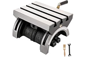 BestEquip Tilting Milling Table 10x7inch Tilting Angle Milling Machine 0-80°Adjustable Swivel Angle Plate with 3 T-slots and an Adjustable Crank Handle Heavy Duty Tilting Milling Machine for Grinding