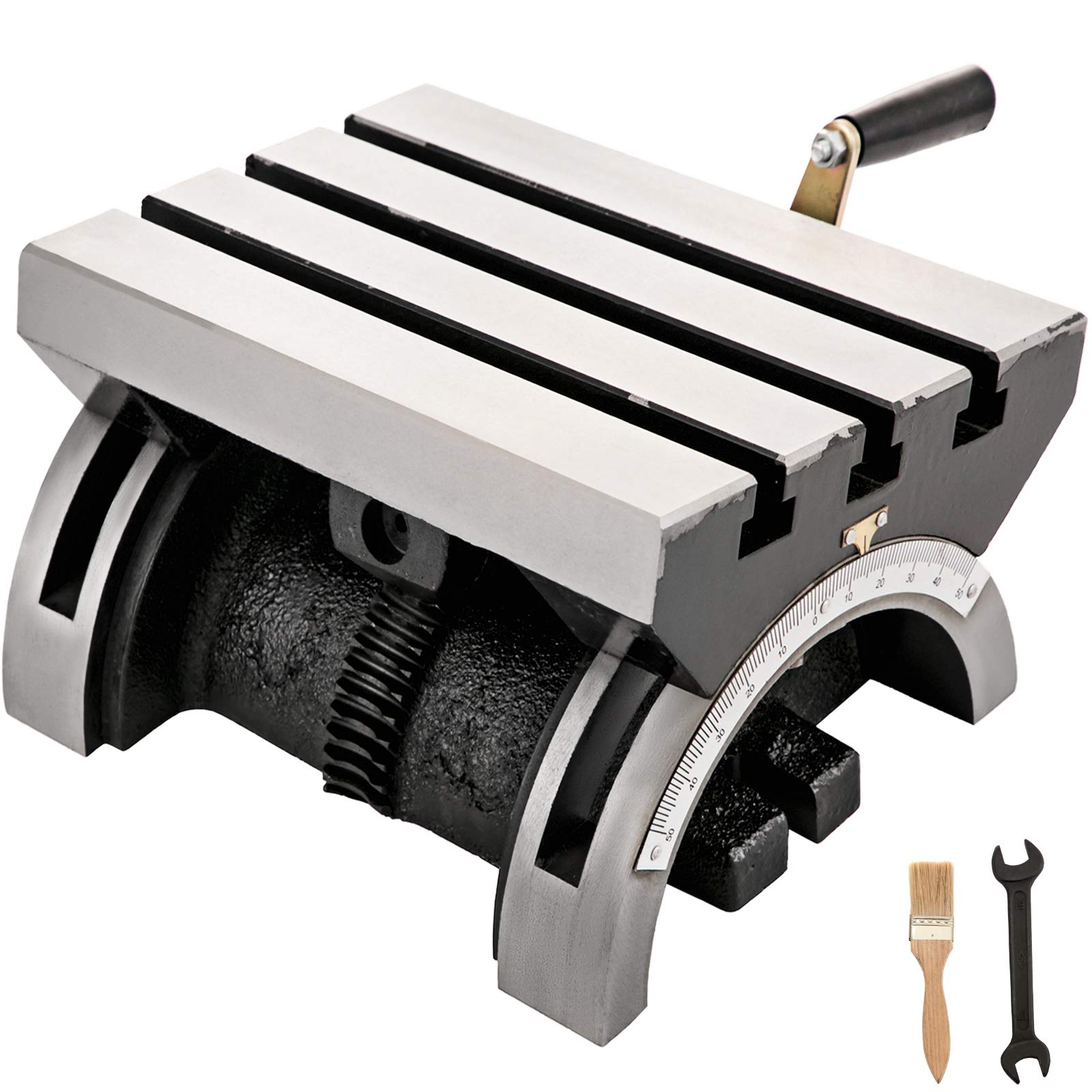 Photo 1 of BestEquip Tilting Milling Table 7x5inch Tilting Angle Milling Machine 0-90°Adjustable Swivel Angle Plate with 3 T-slots and an Adjustable Crank Handle Heavy Duty Tilting Milling Machine for Grinding