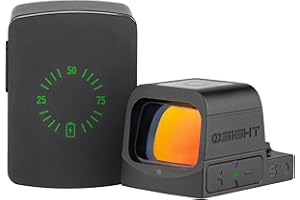 OSIGHT S Multi-Reticle Micro Enclosed Sight with Charging Cover, 2 MOA Dot & 32 MOA Circle for RMSc Footprint, Parallax-Free Durable Reflex Sights (Red Dot)