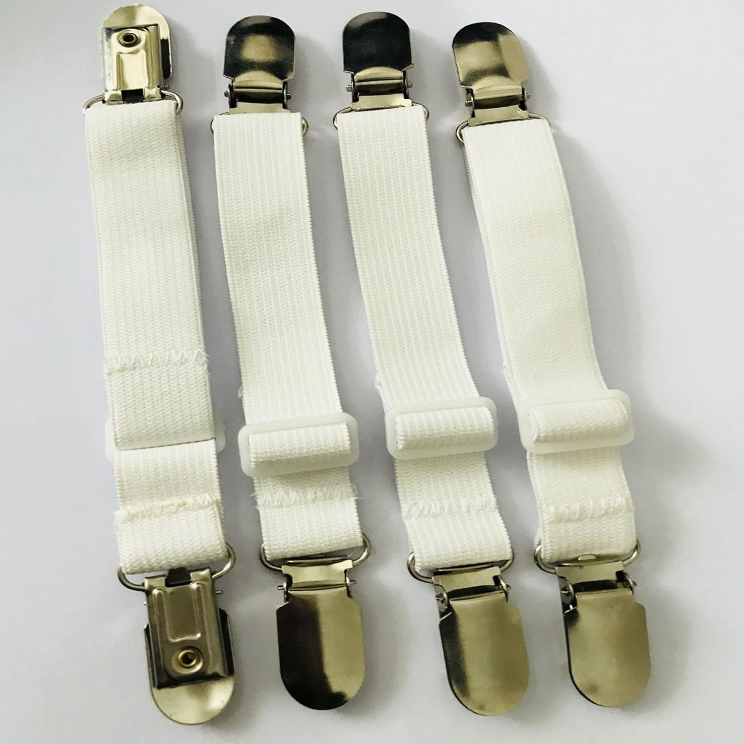 8pcs(2 Sets) Sheet Straps Suspenders Band Adjustable Bed Corner Holder Elastic Fasteners Clips Grippers Mattress Pad Cover Fitted Sheet: Home & Kitchen