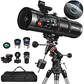 MEEZAA Telescope, 150EQ Newtonian Reflector Telescope for Adults Astronomy Beginners, Professional Astronomical Telescopes with Equatorial Mount, Phone Adapter, Tripod, Moon Filter and Large Carry Bag