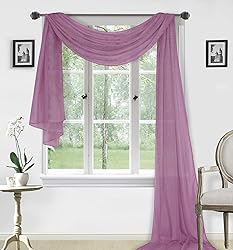 Sapphire Home Window Scarf Valance Curtains - Extra