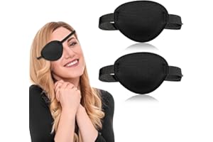 OARKIVE 2pcs Eye Patches for Adults and Kids 3D Adjustable Eye Patch Black Medical Eye Patch Right or Left Eye Patch Eye Cover Patch for Men Women Lazy Eye Treatment Pirate Eye Patch Cosplay Eye Patch Costume