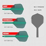 Target Darts K-Flex Integrated Flights and Shafts No.6 Green Short Pack of 3 view 3