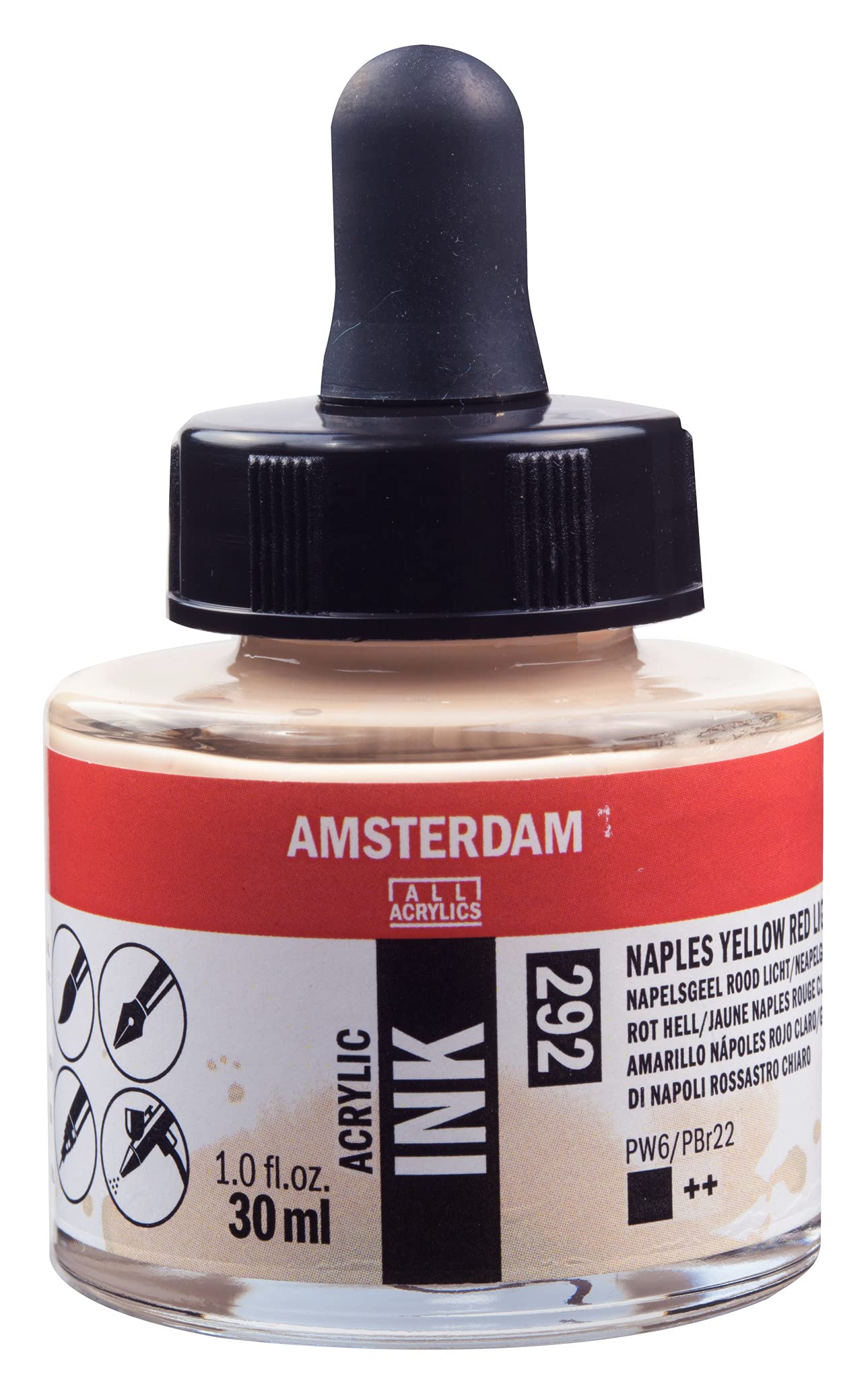Amsterdam Acrylic Ink Bottle 30 ml Naples yellow red light 292 (17202920)
