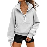 WYNNQUE Womens Sweatshirts Hoodies 2026 Fall Fashion Clothes Half Zip Pullover Cropped Fleece Sweaters Workout Soft Outfits