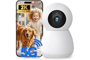 GBIUT Indoor Security Camera, 5G&2.4G Pet Camera/Baby Camera Monitor with Phone App, 2K HD Pan/Tilt Home Security Cameras Ind