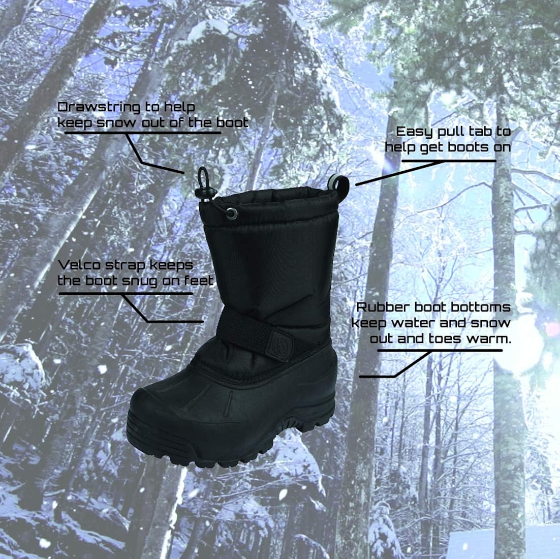  | Northside Frosty Kids Winter Snow Boots & Gloves Combo for Girls & Boys | Snow Boots