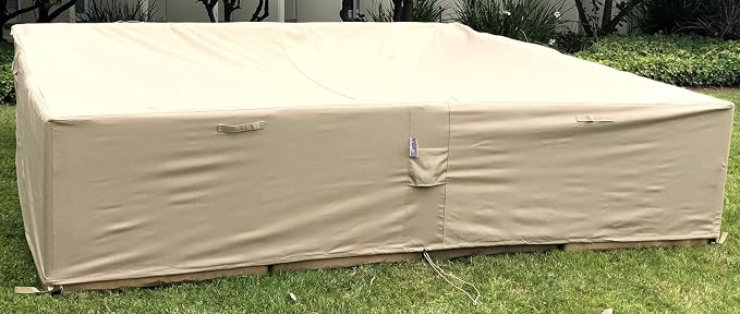 Amazon Com Dola Large Outdoor Sofa Sectional Cover Square Waterproof Heavy Duty Measuring 126 Inches Patio Furniture Cover In Beige Furniture Decor