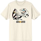 Bioworld Soul Eater Maka Albarn &amp; Black Star Clash Crew Neck Short Sleeve Natural Men's T-Shirt