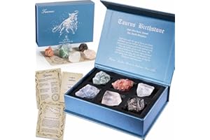 FAIVYKYD Taurus Crystals Gifts, Taurus Healing Crystals Zodiac Sign Beginners Stones, Horoscope Astrology Gifts for Women Spiritual Decor, Gifts Idea for Friends, Nieces, Daughters, Mother's Day, Taurus