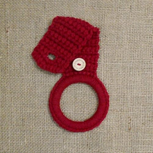 Amazon Com Burgundy Crochet Hanging Dish Towel Holder Kitchen