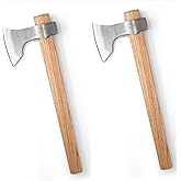 JXE JXO Throwing Tomahawks 2Pack, Throwing Axes 16.5" Hickory Handle - Forged Axes for Axe Throwing