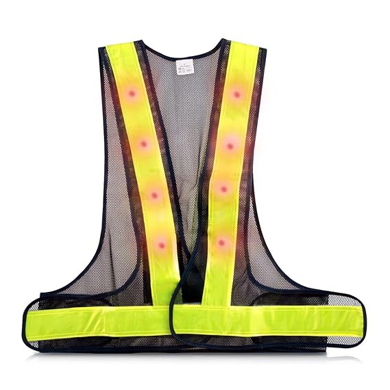 kwmobile LED Light Safety Vest 360° High Visibility Traffic Outdoor