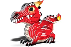 Eugy Red Dragon 3D Puzzle, 24 Piece Eco-Friendly Educational Toy Puzzles for Boys, Girls & Kids Ages 6+