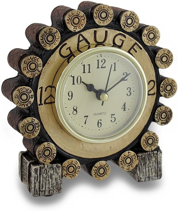 5 Inch Diameter 12 Gauge Shotgun Shell Desk Clock Home