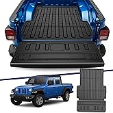 Truck Bed Mat Compatible with 2020-2026 Jeep Gladiator JT Bed Mat Tailgate Liner TPE Replacement for 2020 2021 2022 2023 2024 2025 2026 Jeep Gladiator Accessories(Truck Bed Liner+Tailgate Mat)