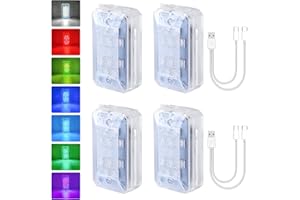 LECART 4Pcs Clip on Runner Lights USB-C Rechargeable Runner Led Light Hands Free Portable Strobe Lights 7 Colors