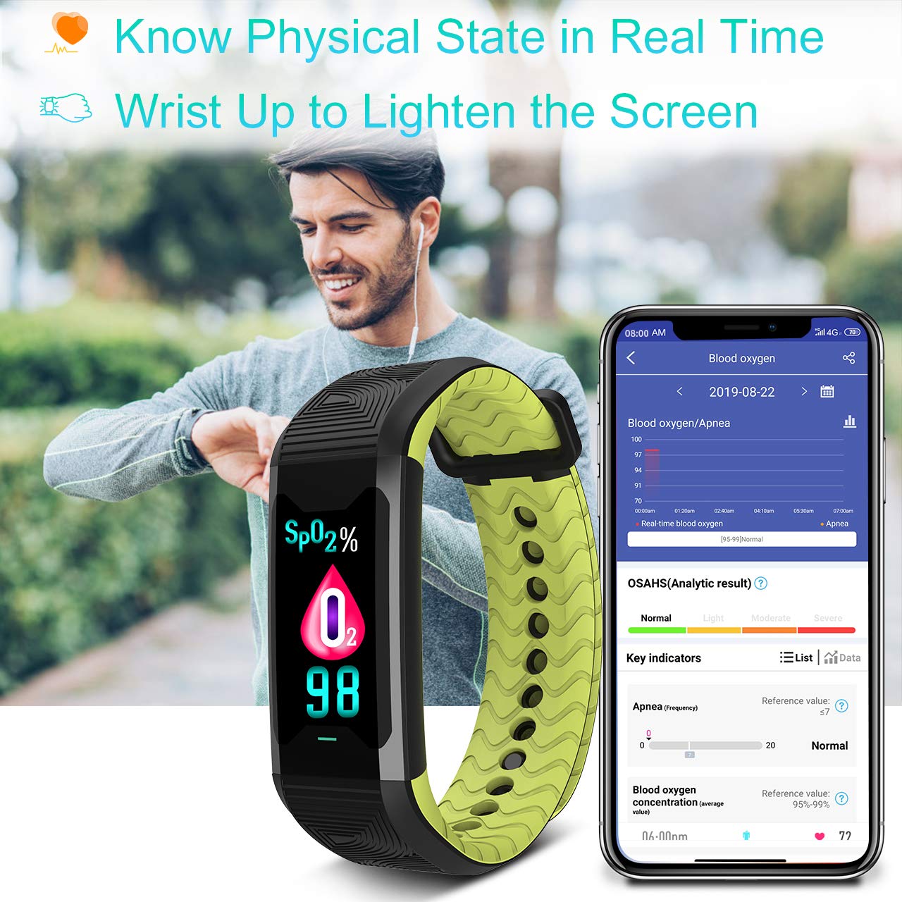 BOZLUN HRV Activity Tracker Watch Fitness Tracker, Heart Rate Monitor with Blood Oxygen