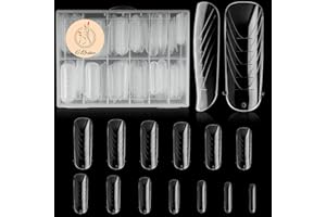 C12rtive 130Pcs Dual Nail Forms,Flat Oval Extension Poly nail gel Nail Forms Full Cover Reusable Nail Molds 13 Sizes for Solid Nail Gel Glue Nail Art Design Salon&DIY